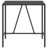 Table de bar et dessus en verre noir 110x70x110 cm poly rotin 