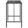 Table de bar et dessus en verre noir 110x70x110 cm poly rotin 