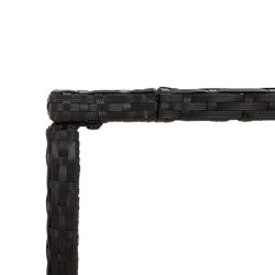 Table de bar et dessus en verre noir 110x70x110 cm poly rotin 