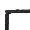 Table de bar et dessus en verre noir 110x70x110 cm poly rotin 