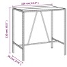 Table de bar et dessus en verre noir 110x70x110 cm poly rotin 