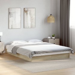 Cadre de lit sans matelas chêne sonoma 140x200 cm 
