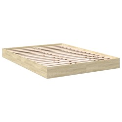 Cadre de lit sans matelas chêne sonoma 140x200 cm 