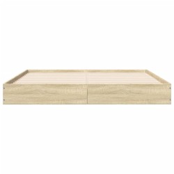 Cadre de lit sans matelas chêne sonoma 140x200 cm 
