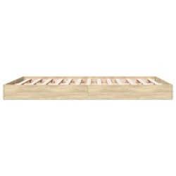 Cadre de lit sans matelas chêne sonoma 140x200 cm 