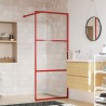 Paroi de douche avec verre ESG transparent rouge 90x195 cm 