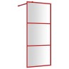 Paroi de douche avec verre ESG transparent rouge 90x195 cm 