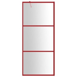 Paroi de douche avec verre ESG transparent rouge 90x195 cm 
