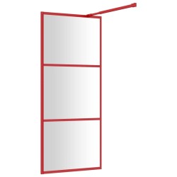 Paroi de douche avec verre ESG transparent rouge 90x195 cm 