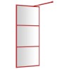 Paroi de douche avec verre ESG transparent rouge 90x195 cm 