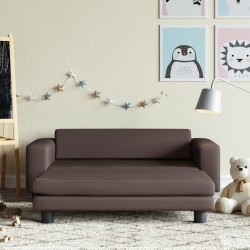 Canapé avec repose-pied pour enfants marron 100x50x30 cm 