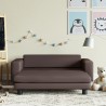 Canapé avec repose-pied pour enfants marron 100x50x30 cm 