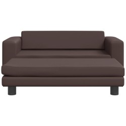 Canapé avec repose-pied pour enfants marron 100x50x30 cm 