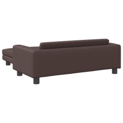 Canapé avec repose-pied pour enfants marron 100x50x30 cm 