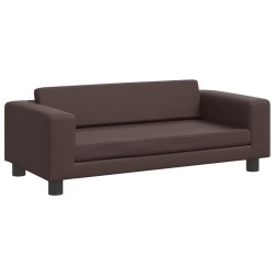 Canapé avec repose-pied pour enfants marron 100x50x30 cm 