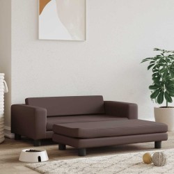 Lit pour chien avec extension marron 100x50x30 cm similicuir 