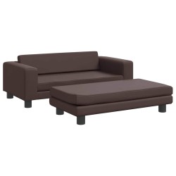 Lit pour chien avec extension marron 100x50x30 cm similicuir 