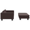 Lit pour chien avec extension marron 100x50x30 cm similicuir 