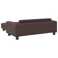 Lit pour chien avec extension marron 100x50x30 cm similicuir 