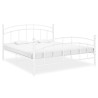 Cadre de lit sans matelas blanc métal 200x200 cm 