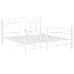 Cadre de lit sans matelas blanc métal 200x200 cm 