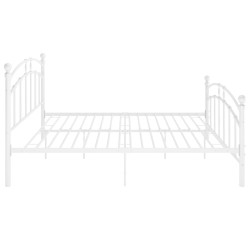 Cadre de lit sans matelas blanc métal 200x200 cm 