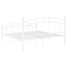 Cadre de lit sans matelas blanc métal 200x200 cm 