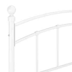Cadre de lit sans matelas blanc métal 200x200 cm 