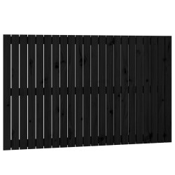 Tête de lit murale Noir 140x3x90 cm Bois massif de pin 