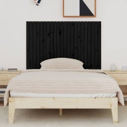 Tête de lit murale Noir 140x3x90 cm Bois massif de pin 