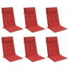 Coussins de chaise à dossier haut lot de 6 rouge tissu oxford 