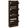 Armoire à chaussures chêne fumé 60x21x163,5 cm bois ingénierie 