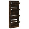 Armoire à chaussures chêne fumé 60x21x163,5 cm bois ingénierie 