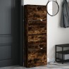 Armoire à chaussures chêne fumé 60x21x163,5 cm bois ingénierie 
