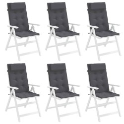 Coussins de chaise à dossier haut lot de 6 anthracite 