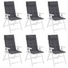 Coussins de chaise à dossier haut lot de 6 anthracite 