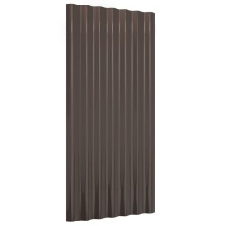 Panneaux de toiture 36 pcs Acier enduit de poudre Brun 80x36 cm 