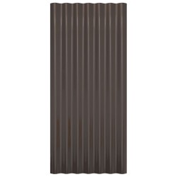 Panneaux de toiture 36 pcs Acier enduit de poudre Brun 80x36 cm 
