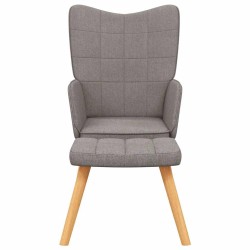 Chaise de relaxation avec tabouret Taupe Tissu 