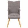 Chaise de relaxation avec tabouret Taupe Tissu 
