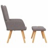 Chaise de relaxation avec tabouret Taupe Tissu 