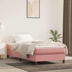 Matelas de lit à ressorts ensachés rose 80x210x20 cm velours 
