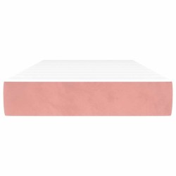 Matelas de lit à ressorts ensachés rose 80x210x20 cm velours 