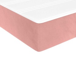 Matelas de lit à ressorts ensachés rose 80x210x20 cm velours 