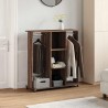 Garde-robe avec roues chêne marron 102x38x110cm bois ingénierie 