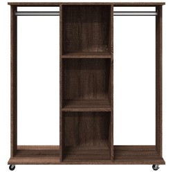Garde-robe avec roues chêne marron 102x38x110cm bois ingénierie 
