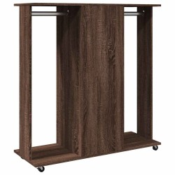 Garde-robe avec roues chêne marron 102x38x110cm bois ingénierie 