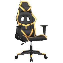 Chaise de jeu de massage Noir et doré Similicuir 