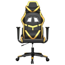 Chaise de jeu de massage Noir et doré Similicuir 