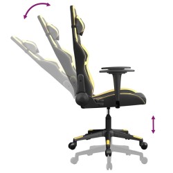 Chaise de jeu de massage Noir et doré Similicuir 